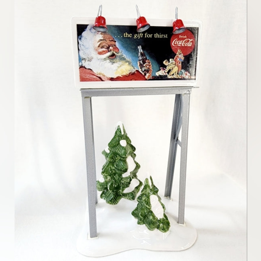 Dept 56 Snow Village Coca Cola Brand Billboard Accessory #5481-0 Ceramic & Metal